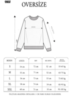 Kışlık Bisiklet Yaka Ön Ve Arka Baskılı SweatShirt Beyaz