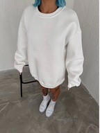 Kışlık Bisiklet Yaka Üç İplik Basic SweatShirt
